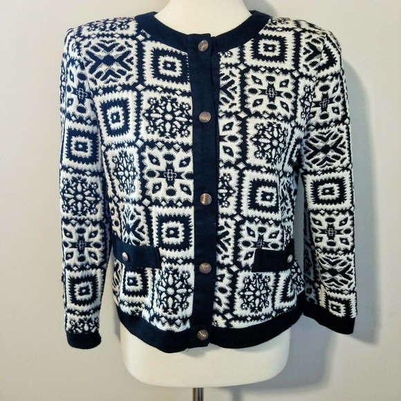 Vintage Jackets & Blazers - Stuart Alan Vintage Black and White Pattern Blazer